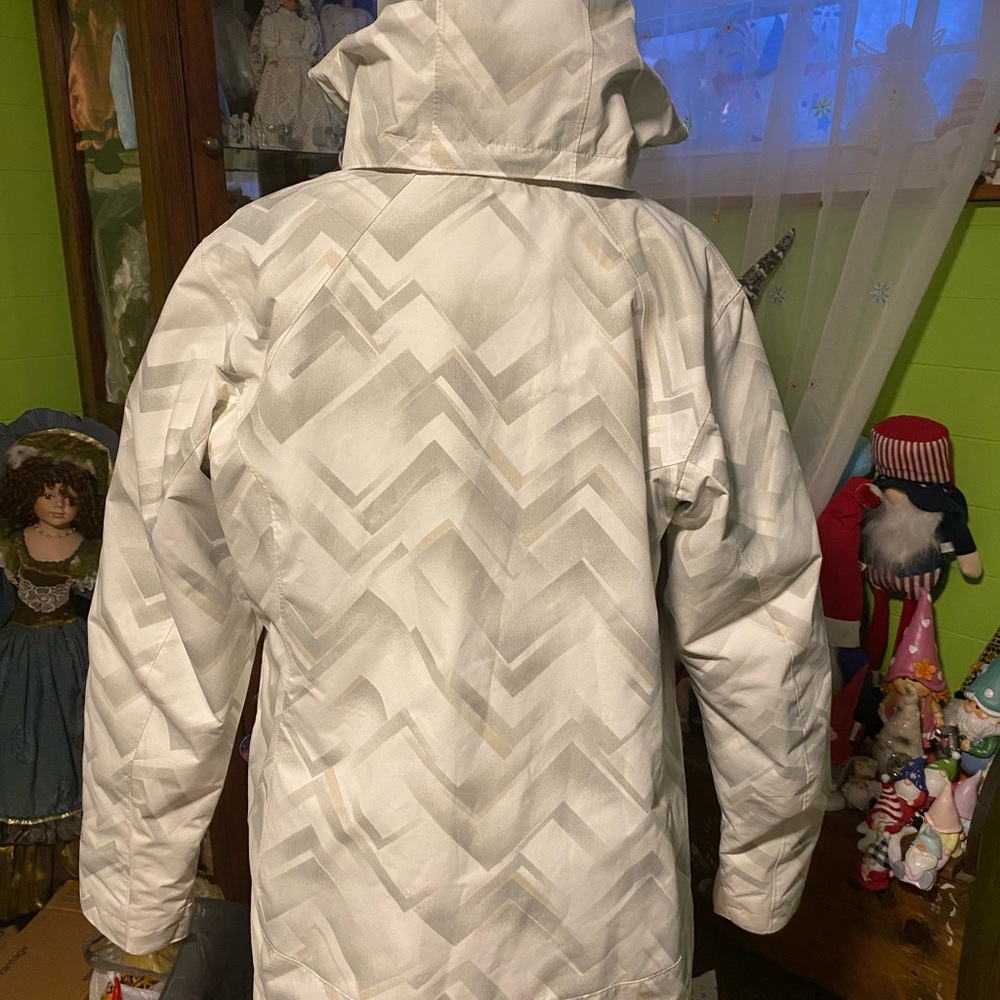 Columbia Patterned White Hooded Jacket - image 3
